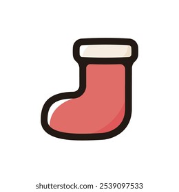 Christmas stocking outline icon for graphic design, apps and websites