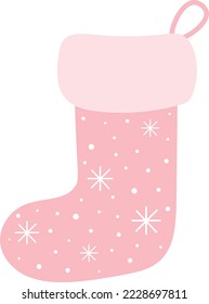 Christmas stocking pink vector illustration