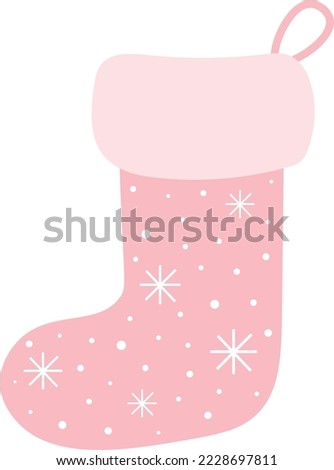 Christmas stocking pink vector illustration