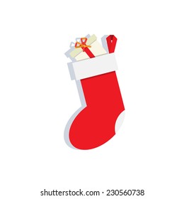 Christmas stocking with present in side