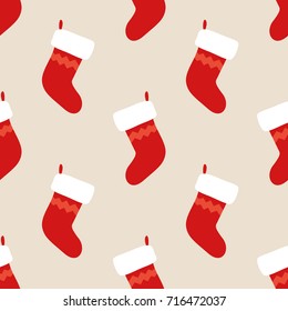 Christmas Stocking Seamless Pattern - Great for Christmas and Winter Projects, Wrapping Paper, Backgrounds, Wallpapers.