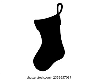 Christmas stocking silhouette vector art