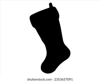 Christmas stocking silhouette vector art