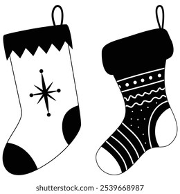 Christmas Stocking Silhouettes: Festive Vector Designs