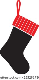 Christmas stocking silhouettes. isolated vector on white background.