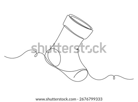 Christmas Stocking Single Line Art