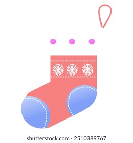 A christmas Stocking with snow