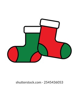 christmas stocking christmas theme icon graphic illustration red and green