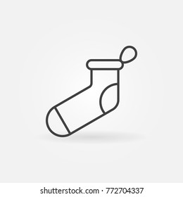 Christmas stocking vector concept icon or symbol in thin line style