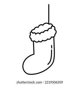 Christmas stocking vector doodle illustration