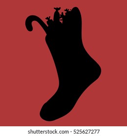 Christmas stocking vector silhouette