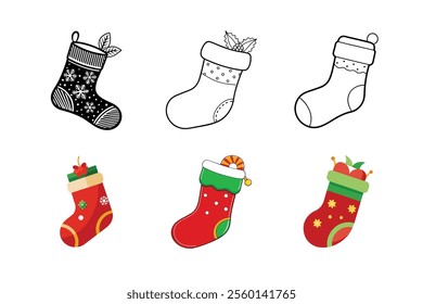 christmas stocking with white background