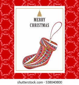 Christmas stocking,Christmas card template