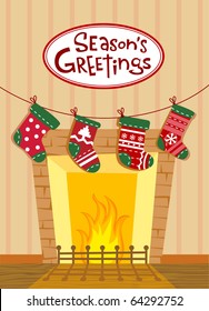 Christmas Stockings By The Fireplace