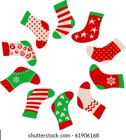 Christmas stockings framed template