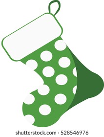 Christmas stockings green with poka dots hanging holiday decorations for gifts