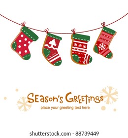 Christmas stockings,  greeting card