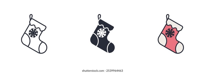 Christmas Stockings icon. Christmas Stockings Symbol sign for mobile concept and web design. Vector icon, Logo illustration, Vector graphics