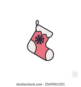 Christmas Stockings icon. Christmas Stockings Symbol sign for mobile concept and web design. Vector icon, Logo illustration, Vector graphics