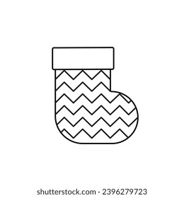 Christmas stockings line icon. Christmas festive line symbol, New Year celebration or Xmas holiday winter season thin line vector icon or pictogram 