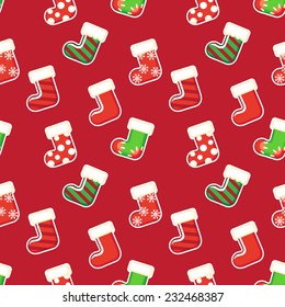 Christmas stockings seamless pattern.