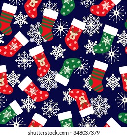Christmas stockings seamless pattern.