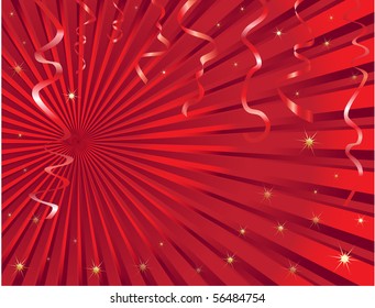 Christmas streamer background with space for text. EPS10 vector