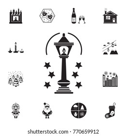 Christmas street lantern icon. Set of elements Christmas Holiday or New Year icons. Winter time premium quality graphic design collection icons for websites, web design on white background