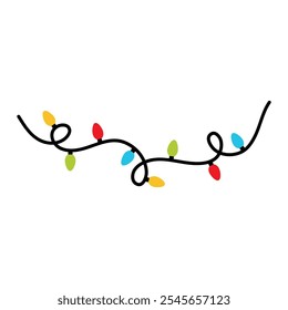Christmas String colorful. Christmas Lights. Christmas Light bulb vector. Colorful String. Xmas Lamp bulb vector
