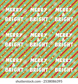 Christmas stripe merry and bright wallpaper gift wrap design