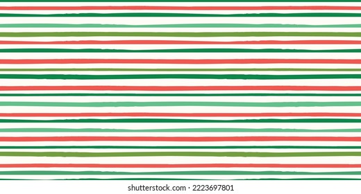 borde de fondo del patrón de franja de Navidad. Vector festivo repite sin fisuras las líneas texturadas horizontales dibujadas a mano. 