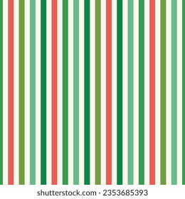 Christmas stripe pattern background. Festive vector seamless repeat of horizontal green and red stripes. 