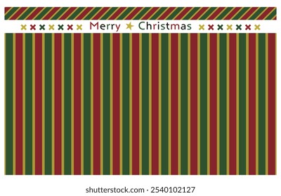 Christmas stripe pattern background with red, green and gold lines