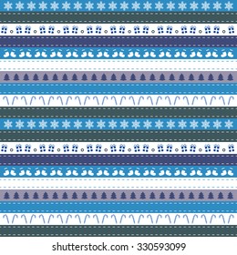 Christmas stripe pattern template - blue design