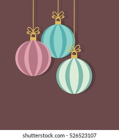 Christmas striped baubles ornaments illustration