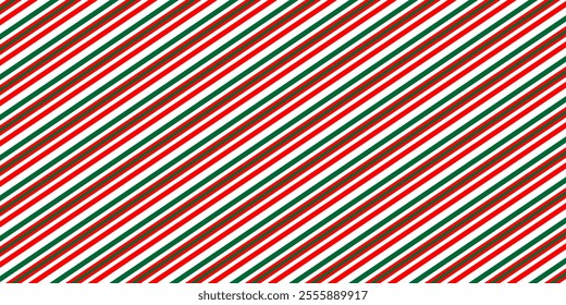 Christmas striped diagonal pattern. Candy cane lines background. Vector illustration.