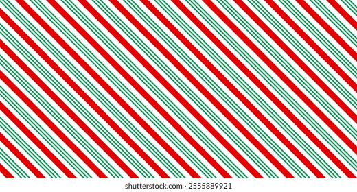 Christmas striped diagonal pattern. Candy cane lines background. Vector illustration.