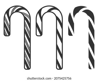 Christmas striped stick candy. Christmas candy cane icon. Vector illustration. Eps 10.