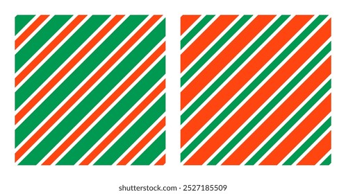 Christmas Stripes Pattern Vector. Christmas Seamless Patterns.