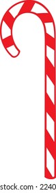 Christmas Stripped Candy Cane Vector Illustration. Sugary Sweets. New Year Icon. 