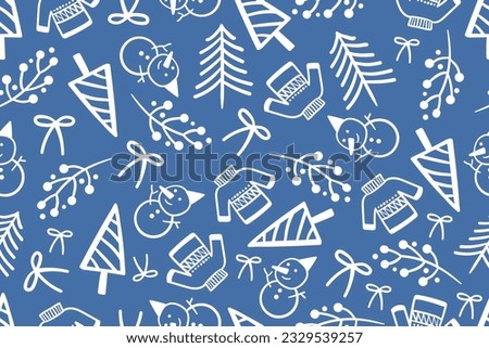 Christmas stuff doodle cartoon pattern