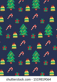 Christmas stuff pattern on dark background