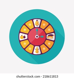 Christmas style clock flat icon with long shadow eps10