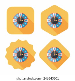 Christmas style clock flat icon with long shadow eps10