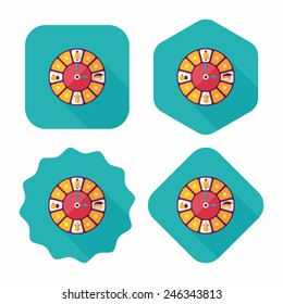 Christmas style clock flat icon with long shadow eps10