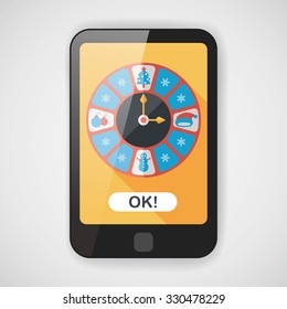 Christmas style clock flat icon with long shadow eps10