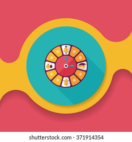 Christmas style clock flat icon with long shadow eps10