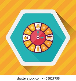 Christmas style clock flat icon with long shadow eps10