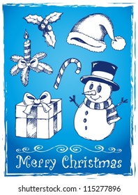 Christmas stylized drawings 2 - vector illustration.