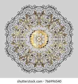 Christmas Stylized gray, brown and neutral Snowflakes on a gray, brown and neutral colors. Vector illustration.